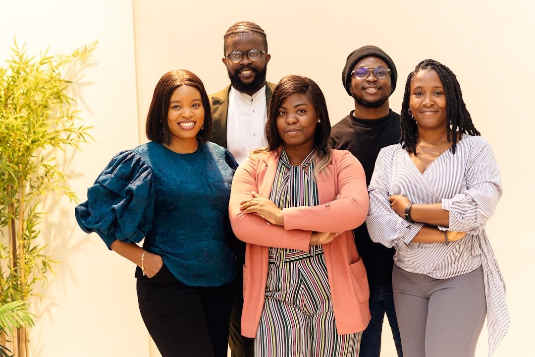 diverse team in office