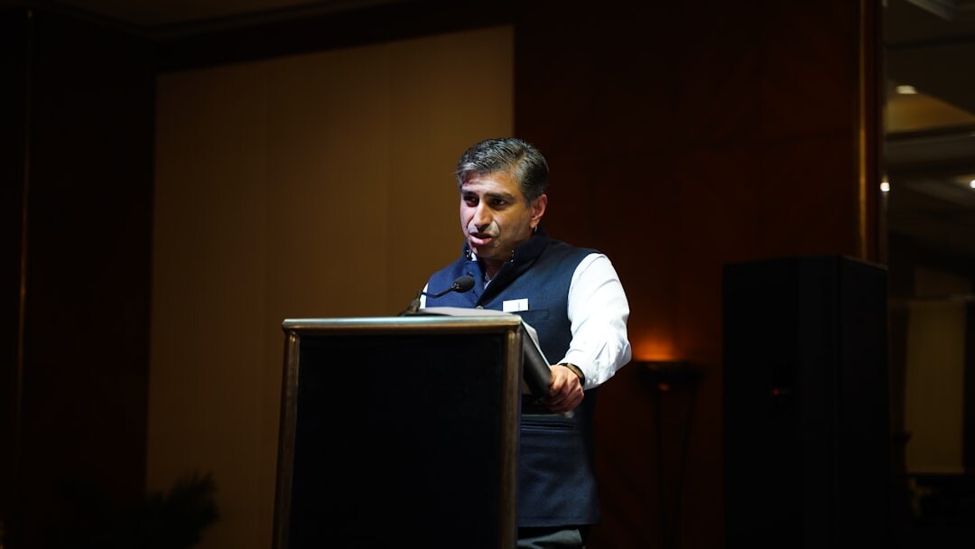 confident professional speaking